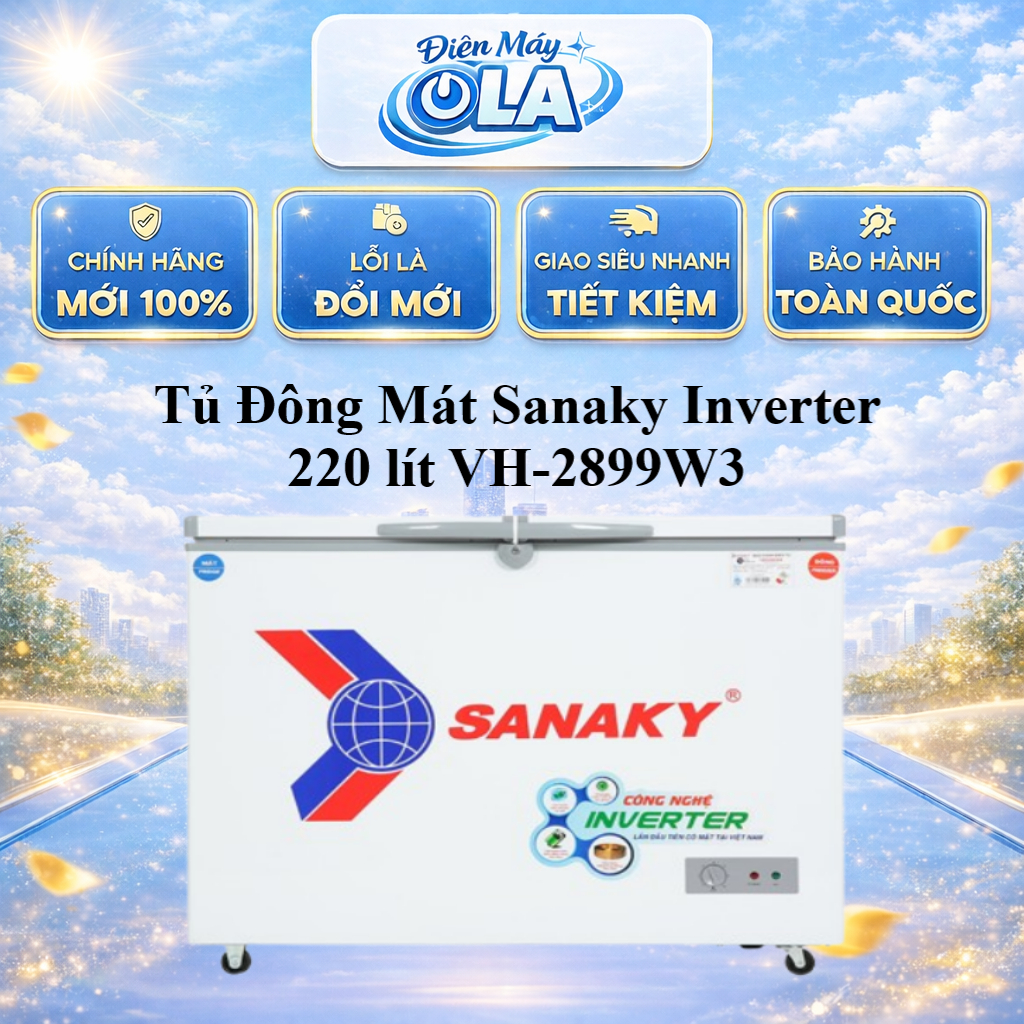 VH-2899W3 - Tủ Đông Mát Sanaky Inverter 220 Lít VH-2899W3 - GIAO TOÀN QUỐC