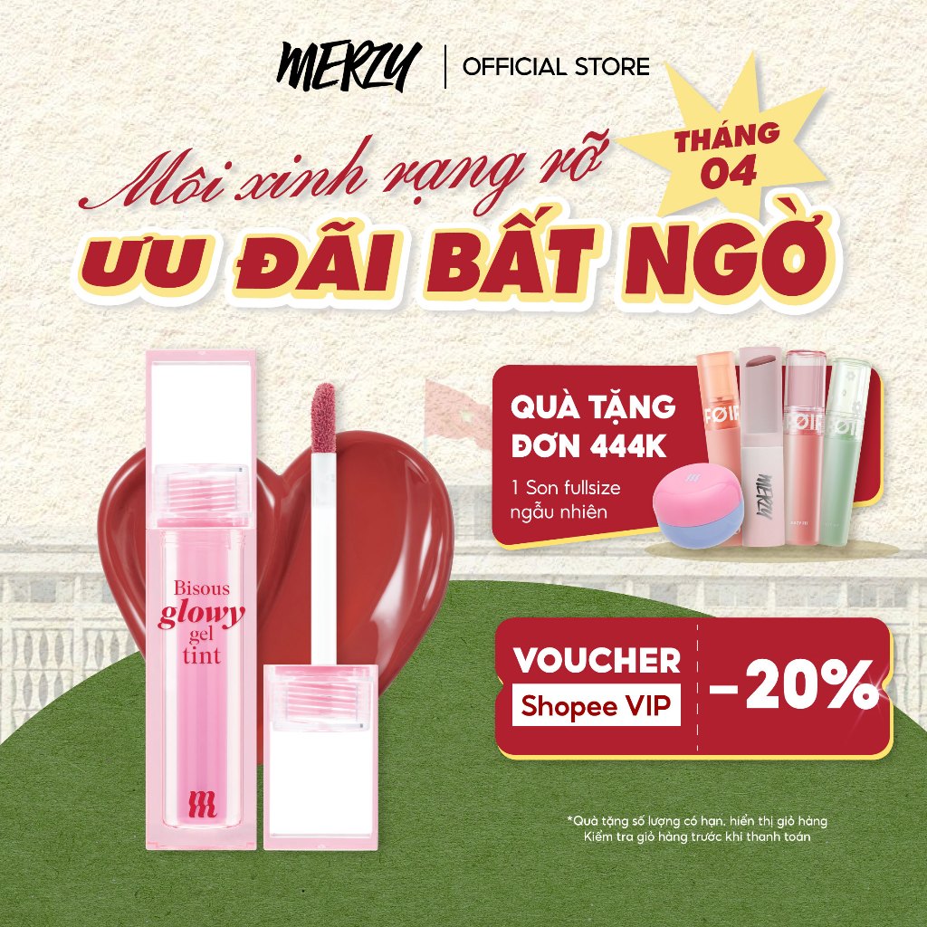 Son Bóng Pha Lê Căng Mọng, Bền Màu Merzy Bisous Glowy Gel Tint 4g
