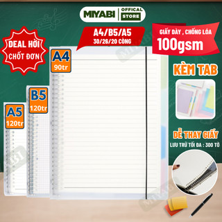 Sổ còng a4 a5 b5 bìa sổ còng sắt binder ,vở kẻ ngang kèm ruột giấy refill làm sổ tay văn phòng phẩm