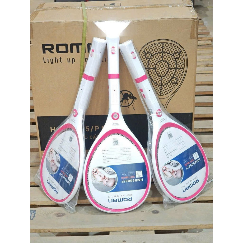 Vợt muỗi Roman ELG9005 , Đèn Pin Có Thể Tháo Rời, BẢO HÀNH 12 THÁNG