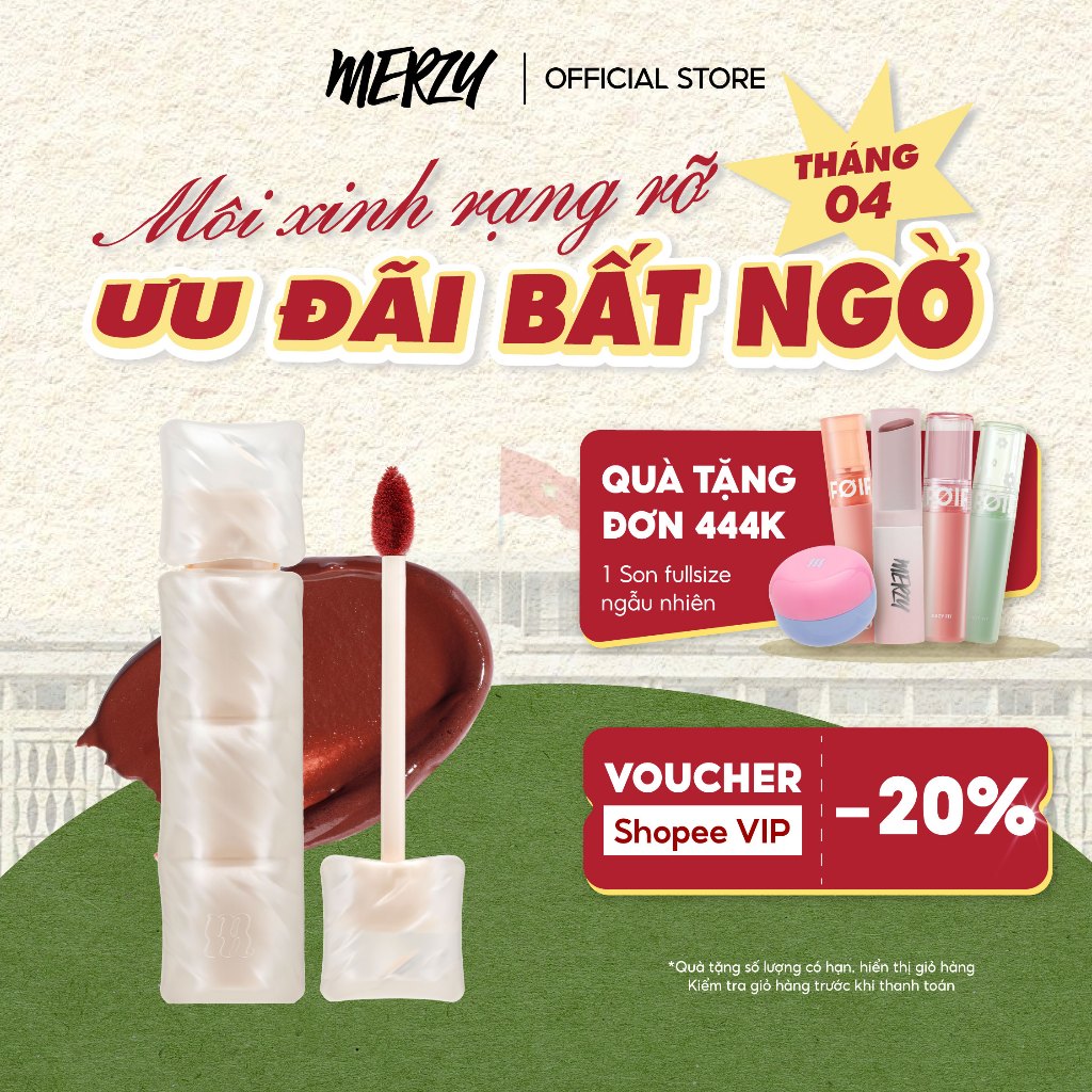 [NEW][SON PHAO] Son Kem Lì Mịn Như Bơ Merzy Puffer Mellow Tint 3.7g