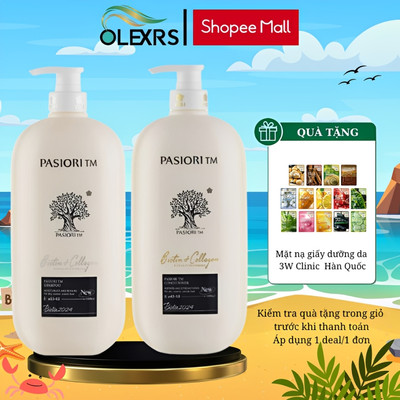 (Màu Trắng 2024) Cặp Gội Xả BIOTIN COLLAGEN PASIORI Giúp Phục Hồi Tóc Khô Xơ, Hư Tổn
