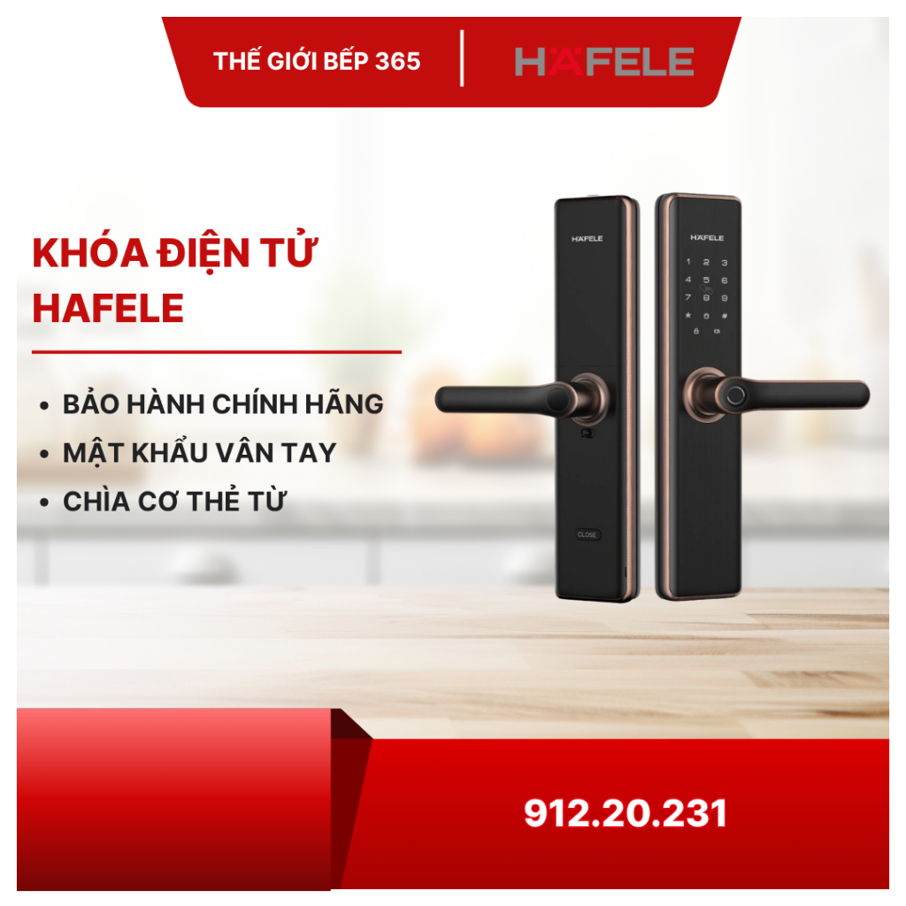 Khóa điện tử Hafele DL7600 912.20.231 - Vân Tay Thẻ Từ, Khóa Thông Minh
