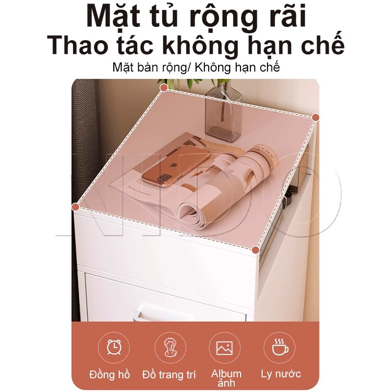 Nido Tủ Đầu Giường Gỗ MDF 2 Ngăn Kéo Cao Cấp, Kệ Táp Đầu Giường Tiết Kiệm Diện Tích | BigBuy360 - bigbuy360.vn