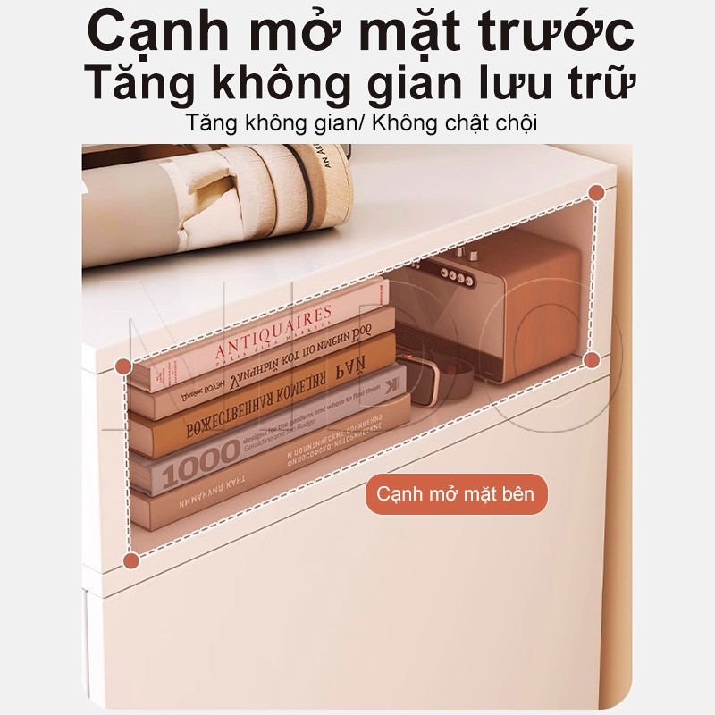 Nido Tủ Đầu Giường Gỗ MDF 2 Ngăn Kéo Cao Cấp, Kệ Táp Đầu Giường Tiết Kiệm Diện Tích | BigBuy360 - bigbuy360.vn