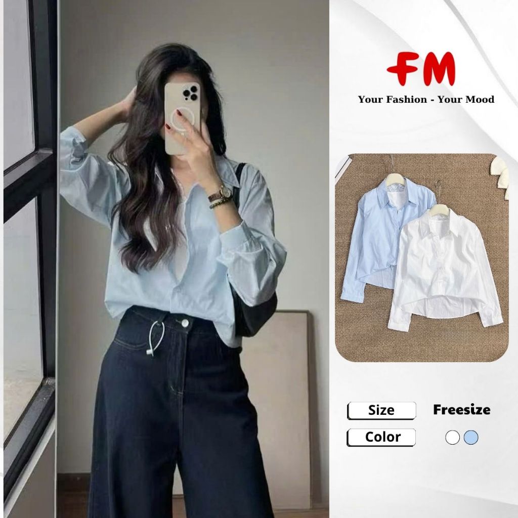Áo Sơ Mi Kiểu Nữ Tay Dài FMSTYLE – Kèm Áo Lót Ren Tim Hot Trend, Thanh Lịch Thanh Lịch 26030296