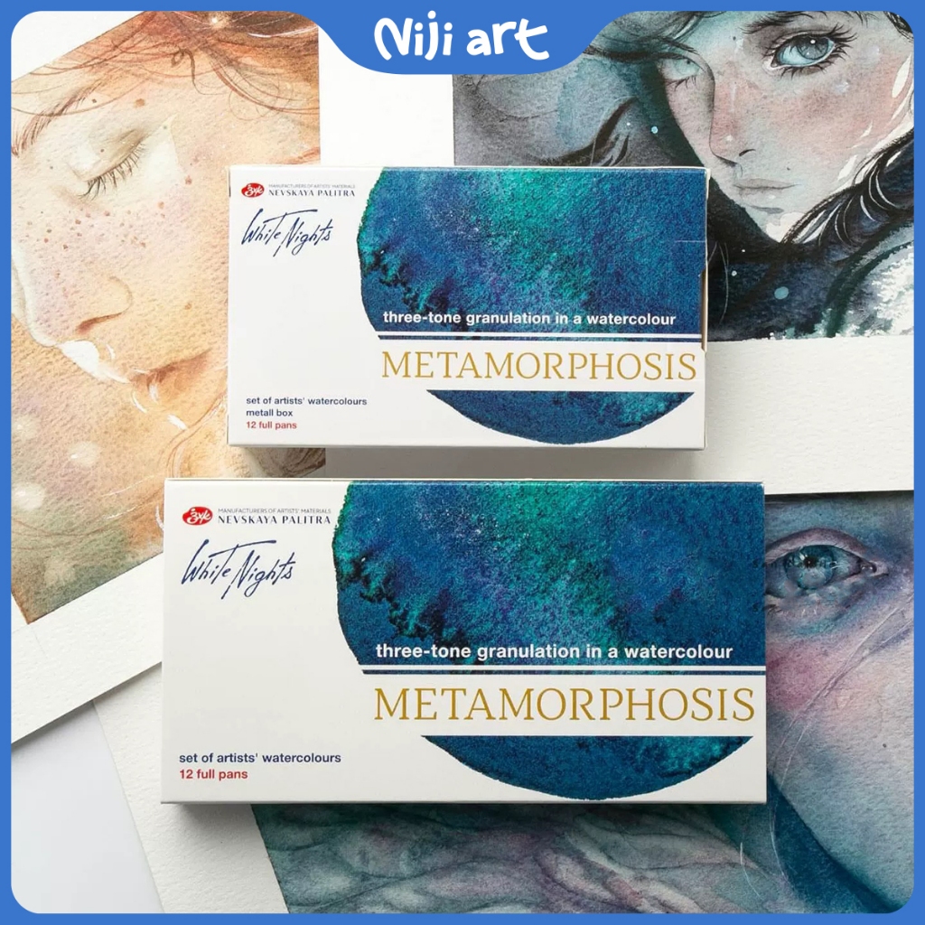 Màu nước tách lớp White Nights dạng nén 2.5ml set 12 màu phiên bản 2025 - White Nights Metamorphoses