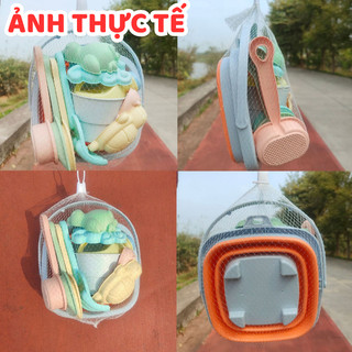 Bộ 11 Món Đồ Chơi Xúc Cát ,Bộ Khuôn Xô Gấp Gọn Cho Bé Đi Biển