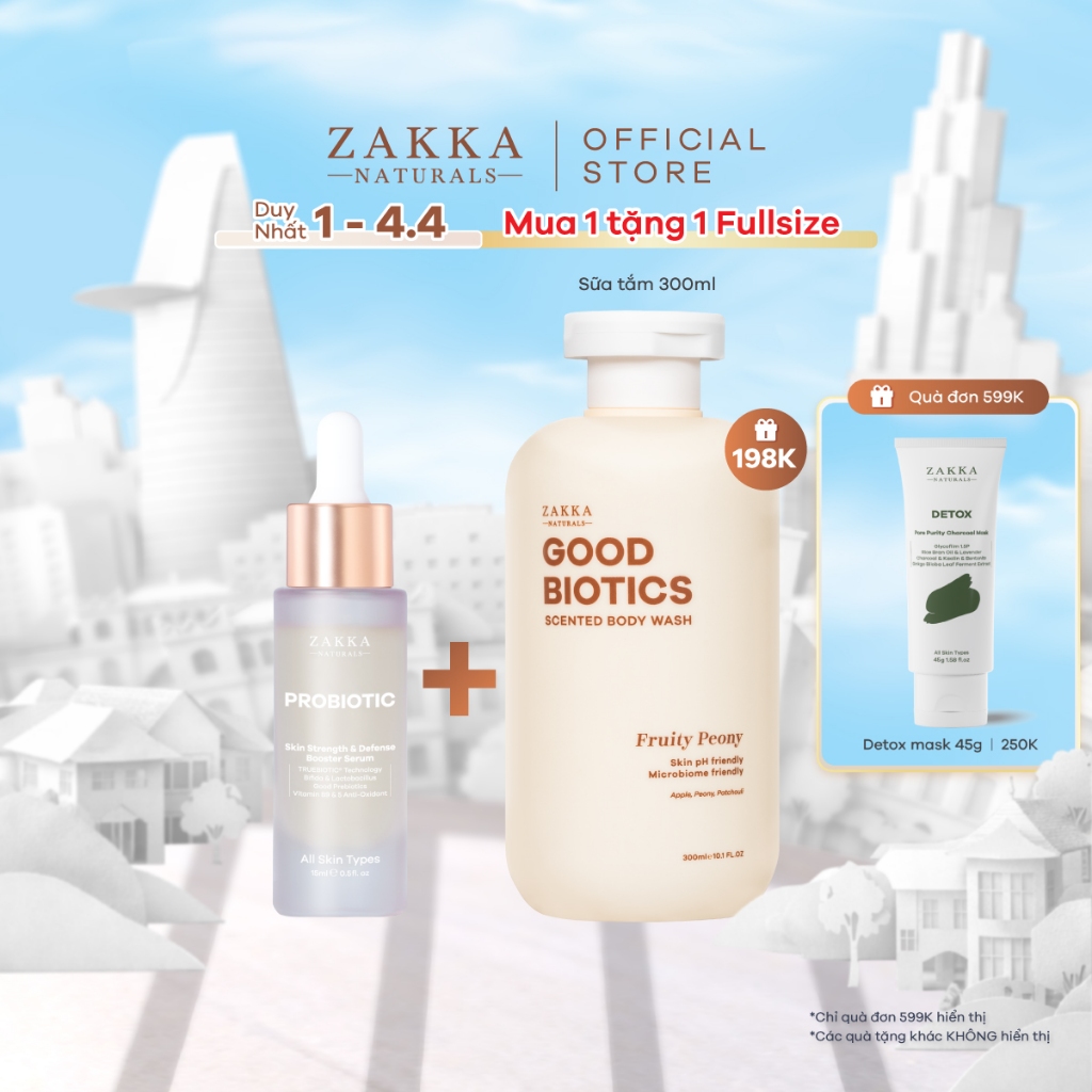 [MINISIZE] Tinh chất hỗ trợ lợi khuẩn giúp khoẻ da Probiotic Skin Strength & Defense Zakka Naturals 
