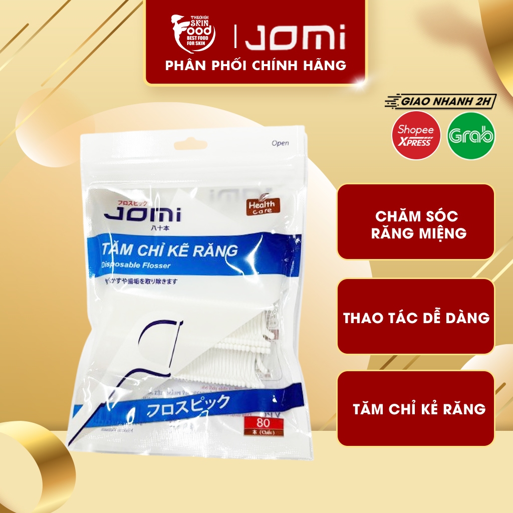 [80 cây] Tăm Chỉ Kẽ Răng Nhật Bản Jomi