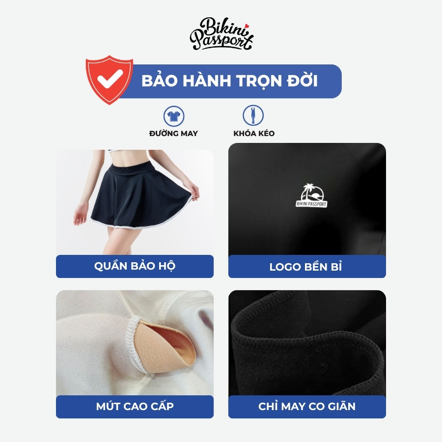 Bộ bikini nữ croptop ôm dáng năng động đi dã ngoại - Bikini Passport - BS1012_BL | BigBuy360 - bigbuy360.vn