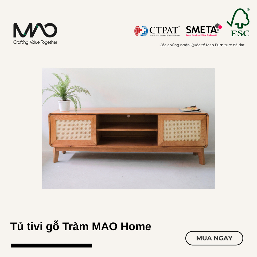 [Chính hãng] Kệ Tivi Tủ Tivi Gỗ Sồi MAO Home