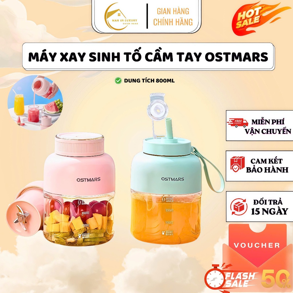 Máy xay sinh tố đa năng OSTMARS Dung Tích Lớn 800ml , Máy Xay Sinh Tố Cầm Tay OSTMARS,Máy Xay Sinh T