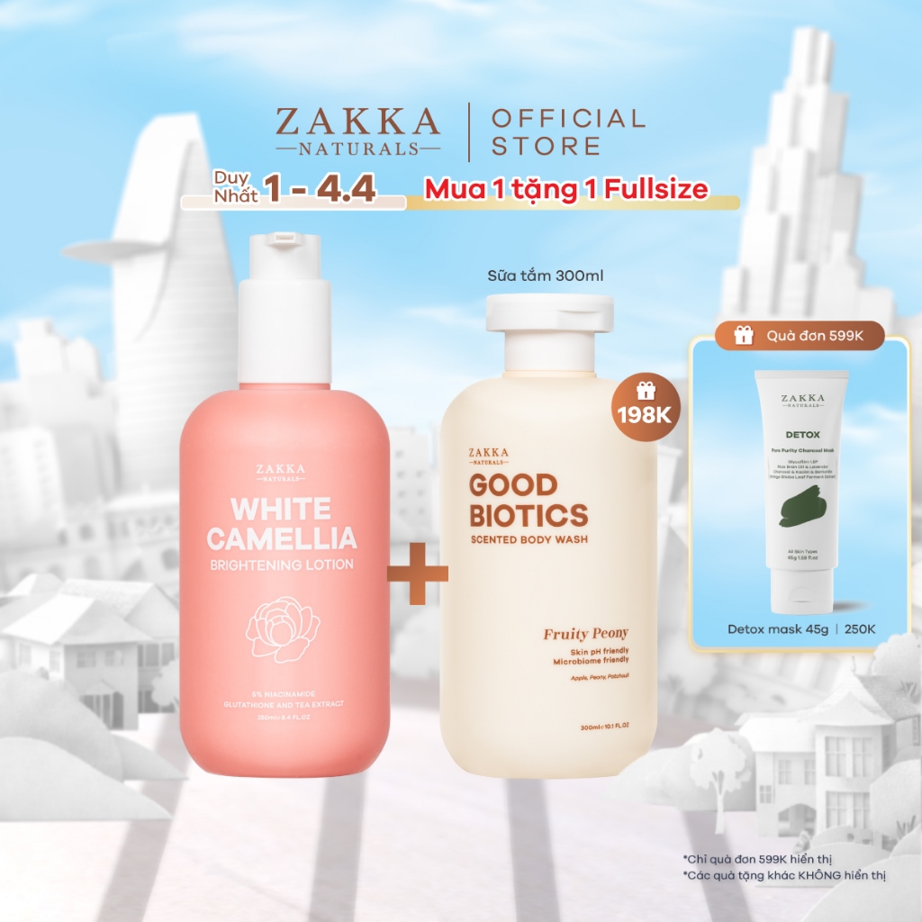 Sữa Dưỡng Thể Sáng Mịn Da White Camellia Zakka Naturals 250ml