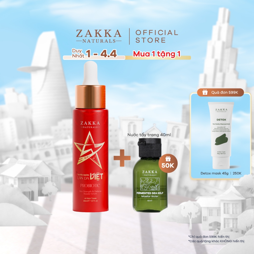 Tinh chất hỗ trợ lợi khuẩn giúp khoẻ da Probiotic Skin Strength & Defense Zakka Naturals 30ml