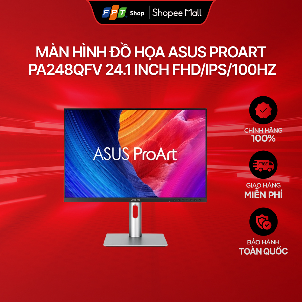 [Bảo hành toàn quốc] Màn hình Đồ họa Asus ProArt PA248QFV 24.1 inch Full HD/IPS/100Hz