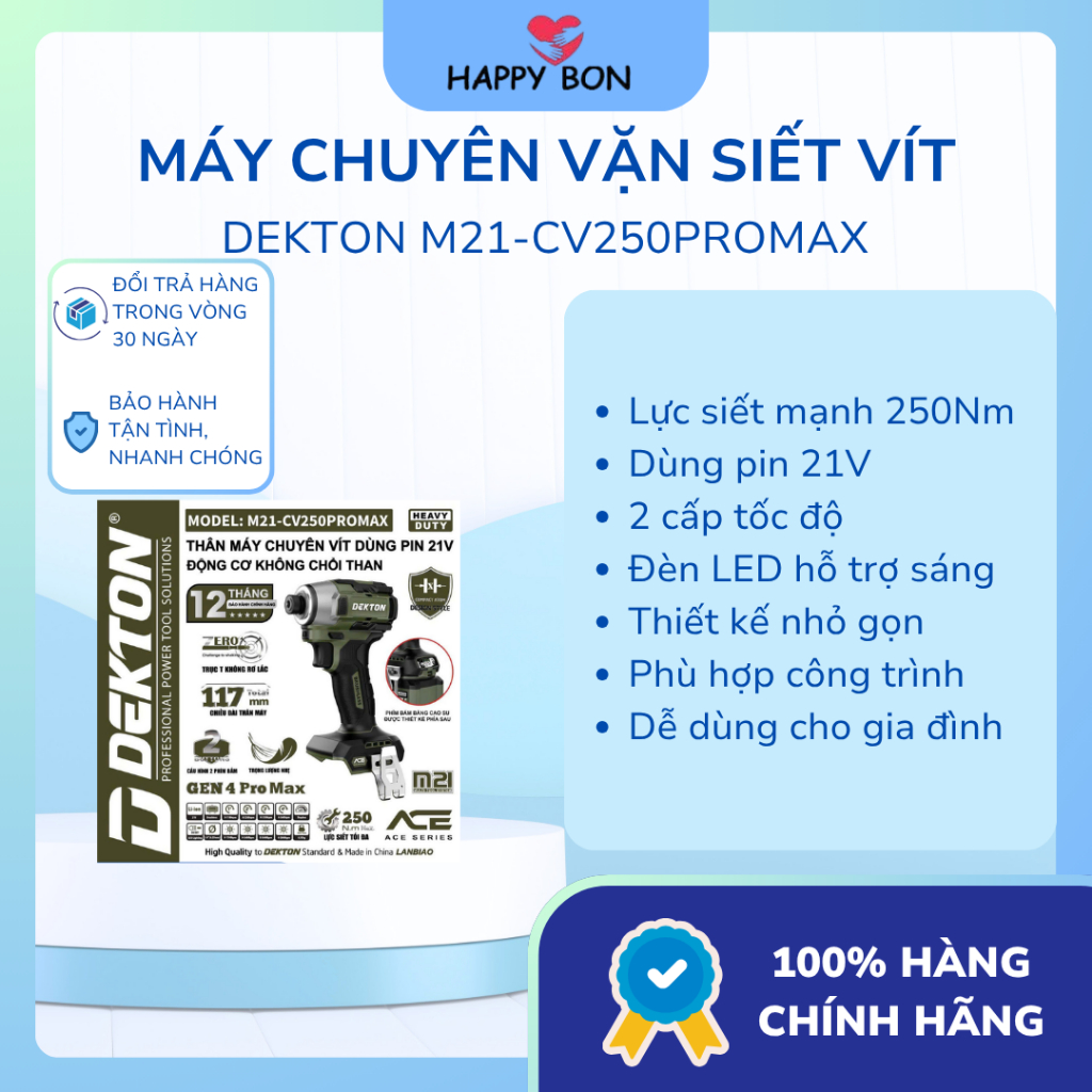 Máy chuyên vặn siết vít Dekton M21-CV250PROMAX