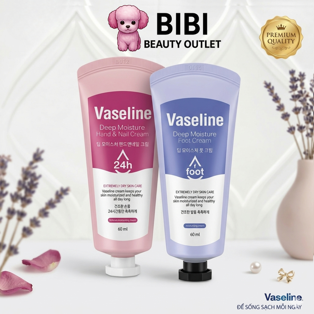 Kem Dưỡng Da Tay & Gót Chân Vaseline 60ml Cấp Ẩm, Trắng Sáng, Ẩm Mượt 24H Với Glycerin Hàn Quốc