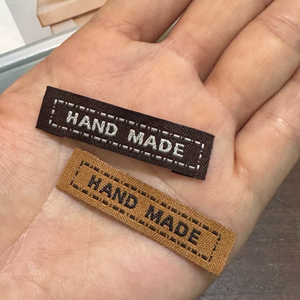 *[Túi 20c] Mác handmade nâu dài làm phụ liệu may mặc, nguyên liệu thủ công, phụ kiện tóc