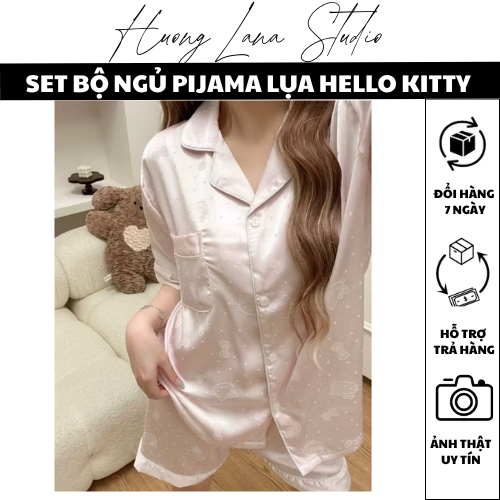 SET BỘ NGỦ PIJAMA LỤA HELLO KITTY