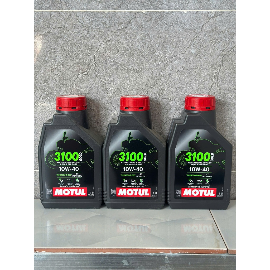 Combo 3 Chai Nhớt Motul Xe Số Motul 3100 Gold 10w40 1L Chính Hãng Nhập Khẩu - Cam Kết Chính Hãng 100