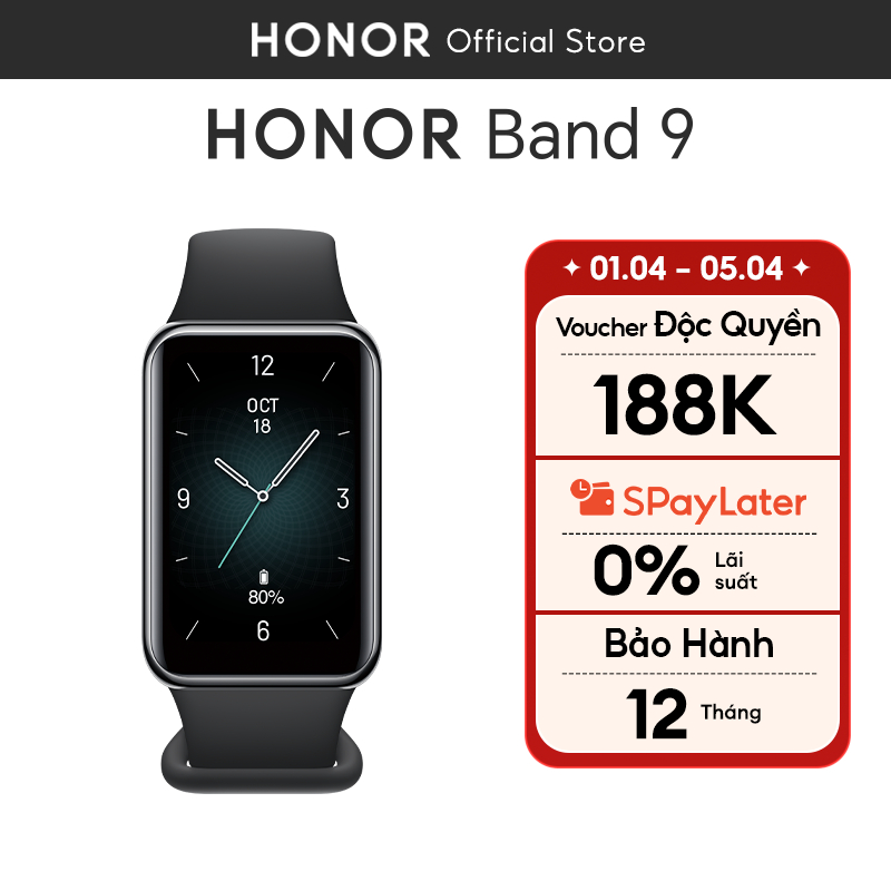 Đồng hồ đeo tay thông minh Honor Band 9 Pin 14 ngày Kháng nước 5ATM 96 chế độ thể thao| BH 12 Tháng