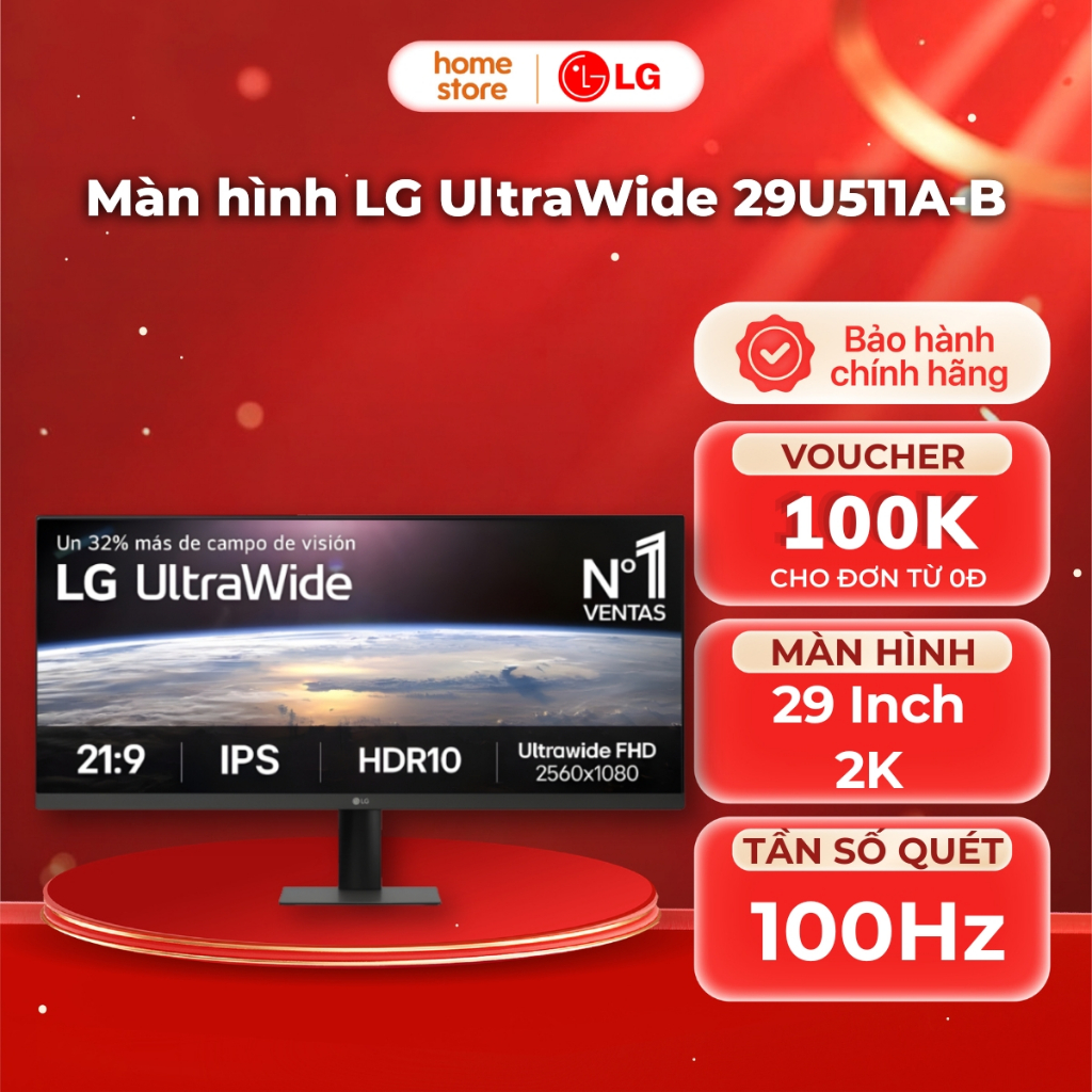 Màn hình LG UltraWide 29U511A-B (2560x1080) 29inch /IPS - 2K - 100Hz - 5ms - USB Type C
