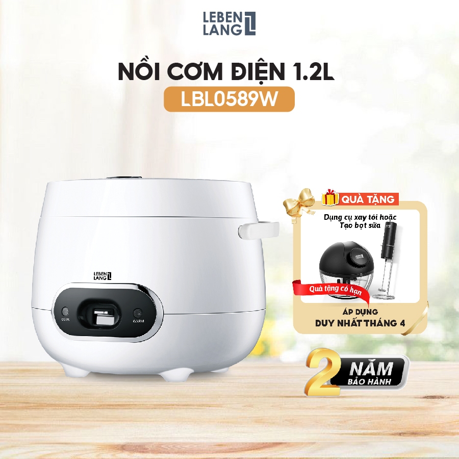 Nồi Cơm Điện Lebenlang LBL0589, Dung Tích 1200ml, Công Suất 500W-Bảo Hành 2 Năm, 1 Đổi 1