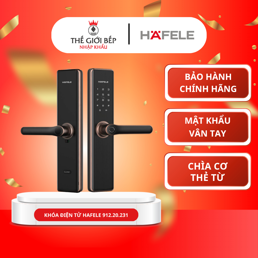 Khóa điện tử Hafele DL7600 912.20.231 - Vân Tay Thẻ Từ, Khóa Thông Minh