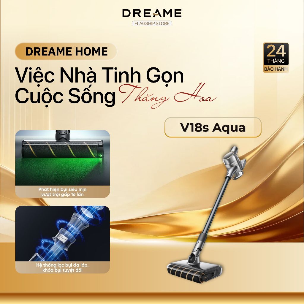 Máy Hút Bụi Cầm Tay Không Dây Dreame V18s Aqua | Hệ Thống Lọc 5 Lớp | BH 24 tháng
