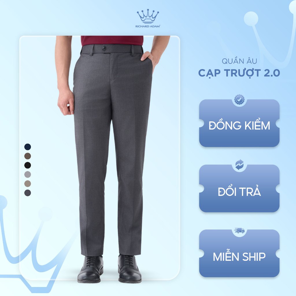 Quần âu nam RICHARD ADAM chính hãng, cạp trượt, co giãn tốt, hạn chế nhăn, phai màu QA100721
