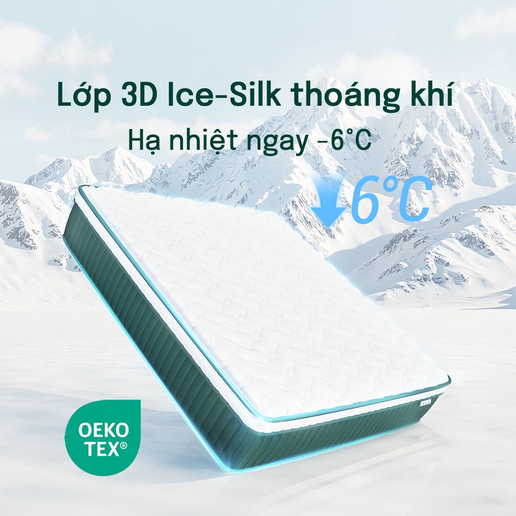 Nệm lò xo cao cấp MOSSWOOD 25cm mềm mại thoải mái, chống rung lắc và không gây tiếng động, hỗ trợ nhận hàng thanh toán | BigBuy360 - bigbuy360.vn