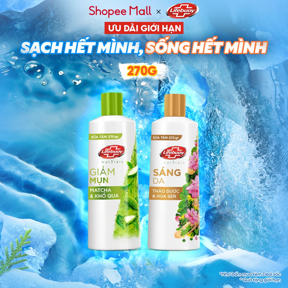 Sữa tắm Lifebuoy Thiên nhiên Detox Và Chăm Sóc Chuyên Sâu 270g Nhỏ Gọn, Tiện Dụng
