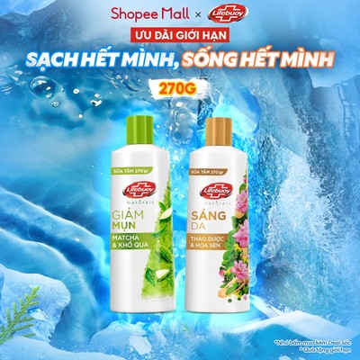 Sữa tắm Lifebuoy Thiên nhiên Detox Và Chăm Sóc Chuyên Sâu 270g Nhỏ Gọn, Tiện Dụng