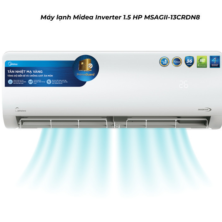 [Lắp đặt 0đ] Máy lạnh/Điều hòa Midea Inverter 1.5 HP MSAGII-13CRDN8