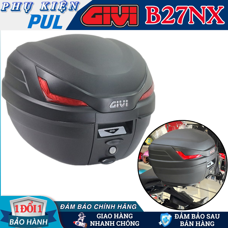 Thùng sau moto xe máy GIVI B270NB B27NX dung tích 27 lít chắc chắn hàng chính hãng