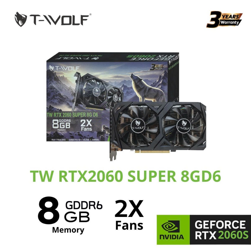 VGA Card màn hình T-WOLF TW-RTX2060 SUPER 8GB GDDR6 - RTX 2060s 8G D6 TWOLF
