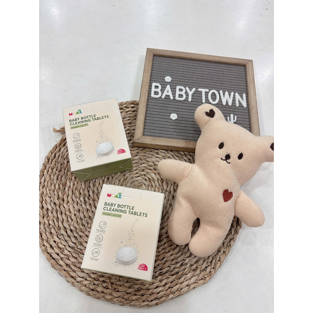 Viên rửa bình sữa Moaz Eco chuyên dụng cho máy rửa bình Moaz bebe MB064/ MB122 | Hộp 30 viên