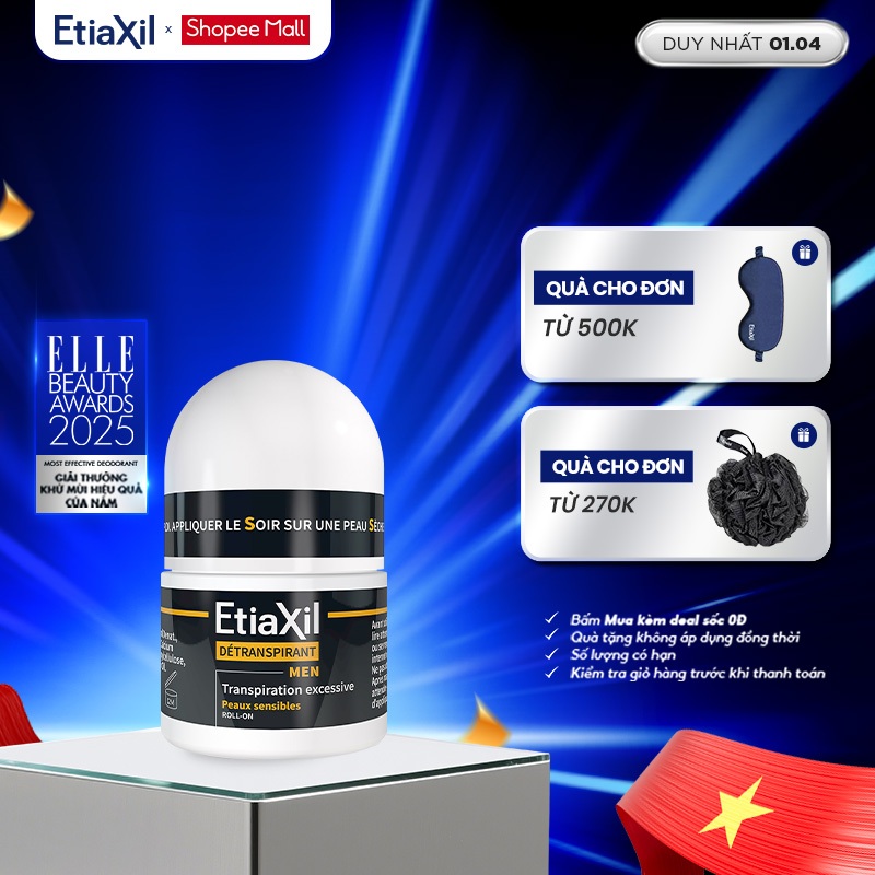 Lăn khử mùi mồ hôi dành cho nam giới Etiaxil Men 15ml