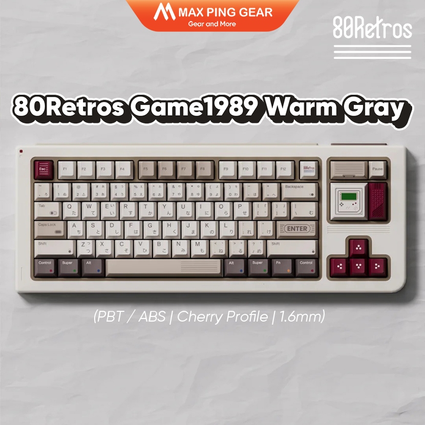 [HỎA TỐC] 80Retros Game 1989 Classic (Warm Gray )(Cherry profile, ABS Ink-Printing ) - Maxpinggear