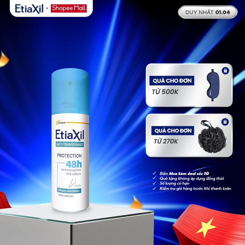 Xịt Khử Mùi Chân Etiaxil Bảo Vệ Kép 100ml