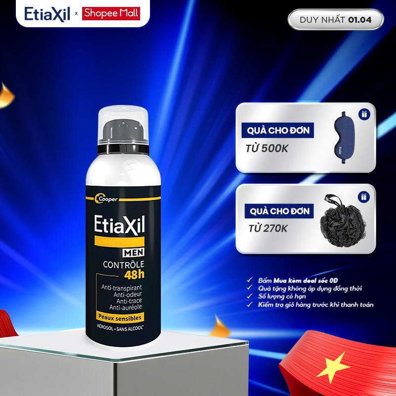 Xịt ngăn mồ hôi & khử mùi 48H Etiaxil Men 150ml