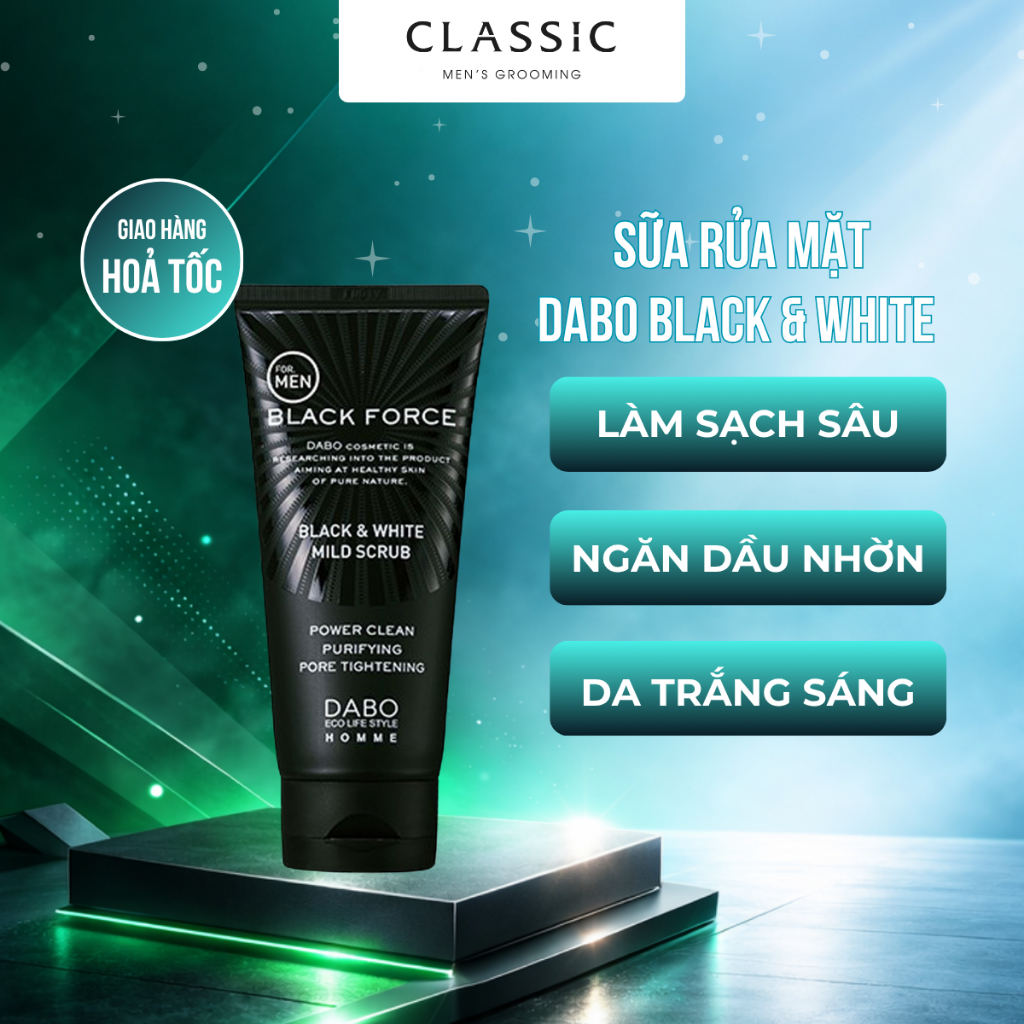 Sữa Rửa Mặt Cho Nam Dabo Black Force Black 120ml