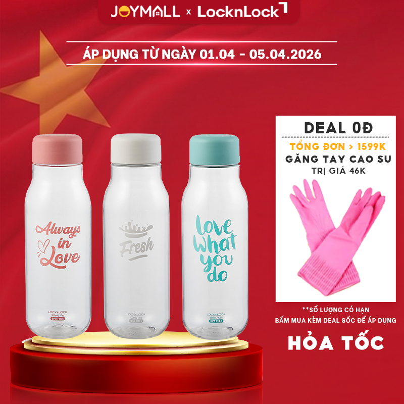Bình Đựng Nước Hoa Quả Detox LocknLock Milky 500ml HAP654, Hàng chính hãng, không chứa BPA - JoyMall