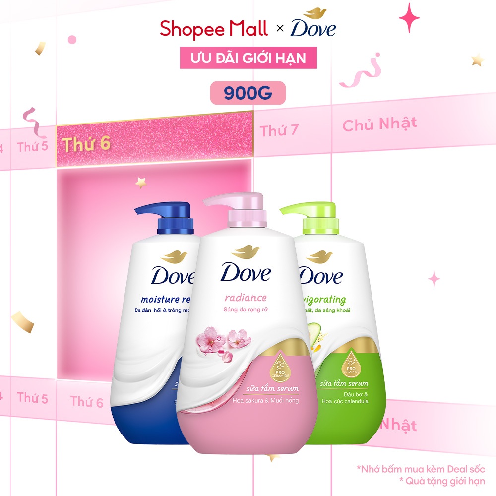 Sữa Tắm Serum Dove Pro-Ceramide Giúp Da Đàn Hồi Và Căng Bóng 900g