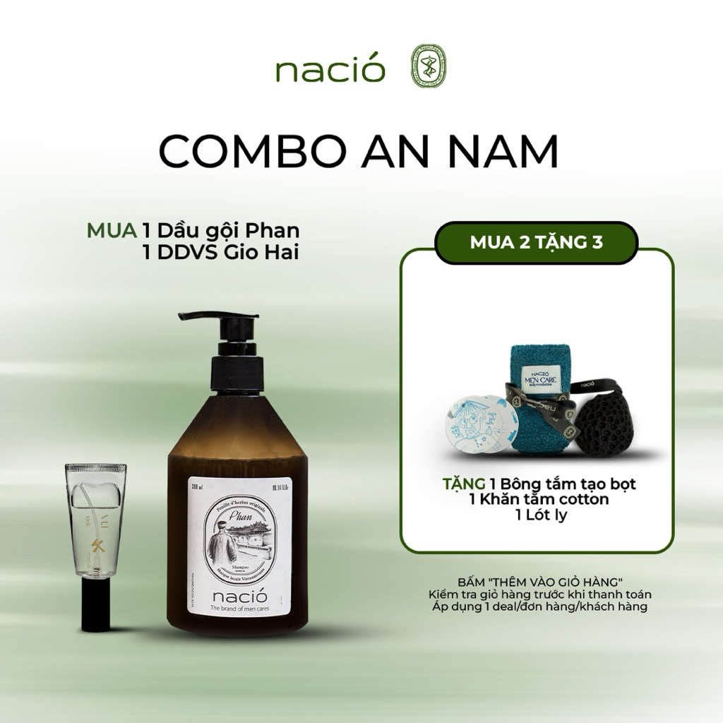 [NACIÓ] COMBO “An Nam” Mua 2 Tặng 3 | Dầu Gội PHAN 2in1 Tắm & Gội + Perfume VU - TẶNG 3 Sản Phẩm