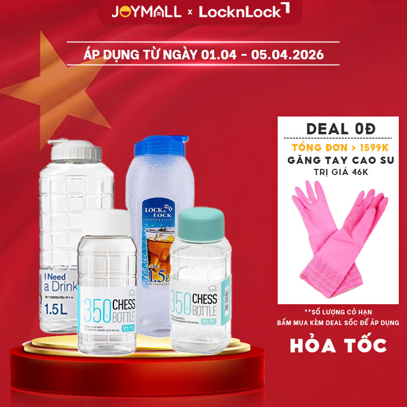 Bình nước nhựa LocknLock HAP812 1.5L, Hàng chính hãng, an toàn cho sức khỏe, dễ cầm nắm - JoyMall
