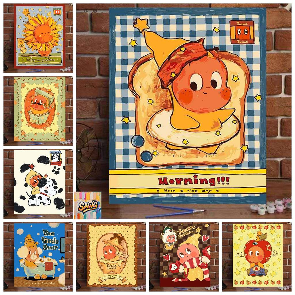Sawg-căng khung-32*40/40*50cm/50-60cm-Nhân vật Fall Guys siêu dễ thương 🟡-tranh tô màu theo số --tra