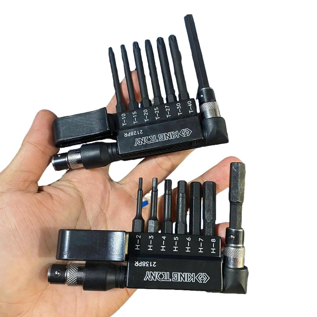 Bộ mũi vít lục giác bông 2128PR (T10-T40) và lục giác 6 cạnh 2138PR (H2-H8) Kingtony