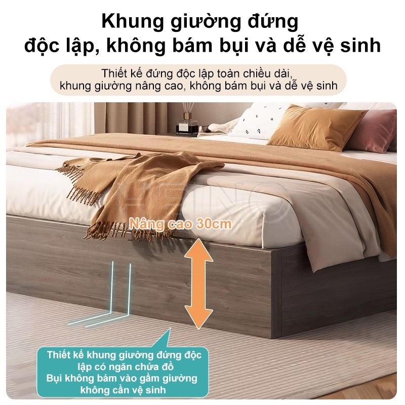 HEINO Giường Gỗ 1m8x2m Bọc Da Siêu Cơ – Thông Minh Dễ Vệ Sinh Cao Cấp Giá Rẻ Giao Hàng Tận Nơi | BigBuy360 - bigbuy360.vn